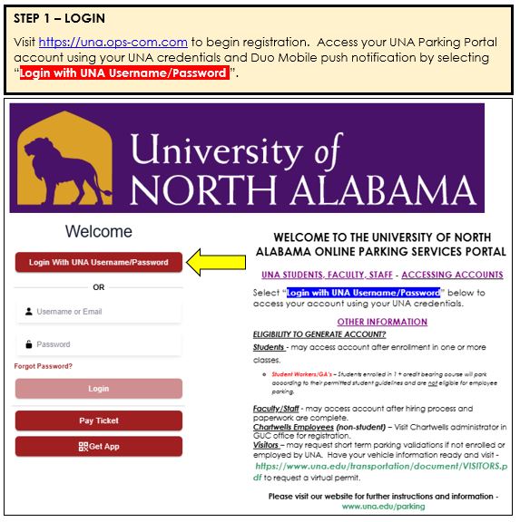 Step 1 Login