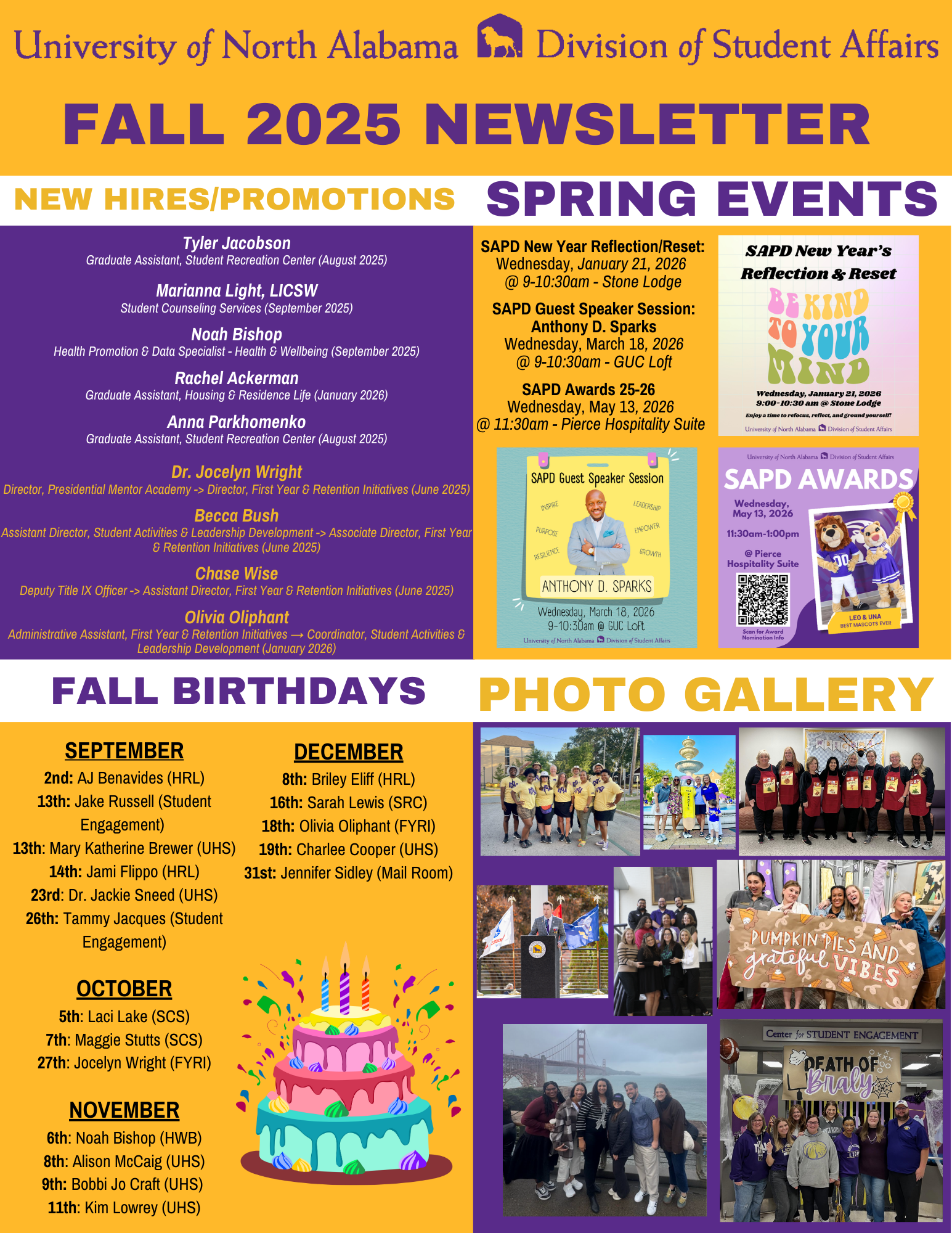 Staff Accomplishments